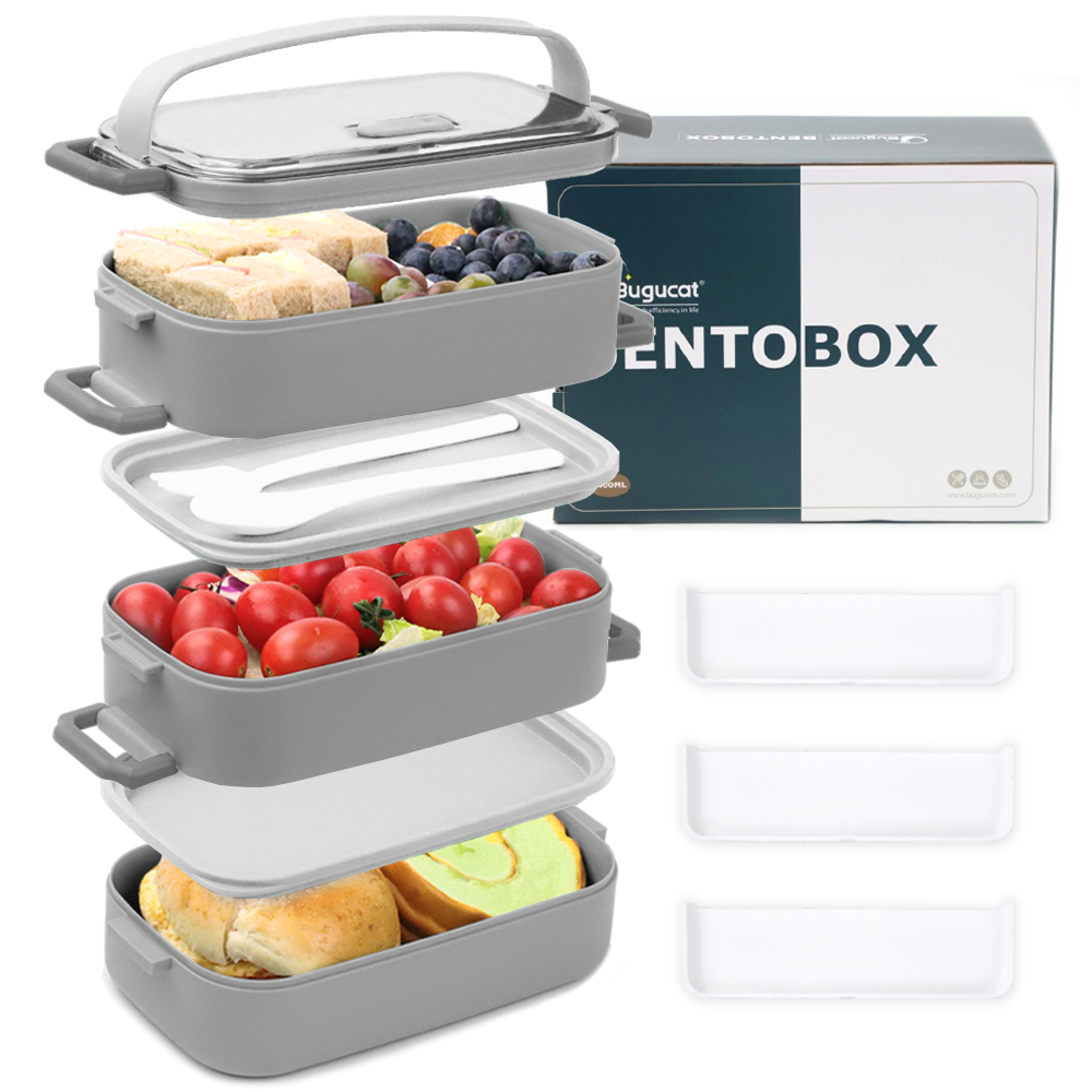 Lunch Box 2400ML, Bento Box Leak-Proof Dishwasher Microwave Safe BPA-Free