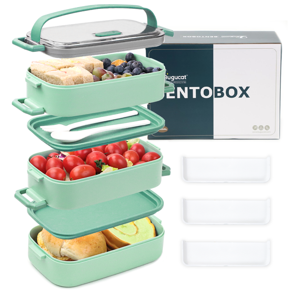 Lunch Box 2400ML, Bento Box Leak-Proof Dishwasher Microwave Safe BPA-Free