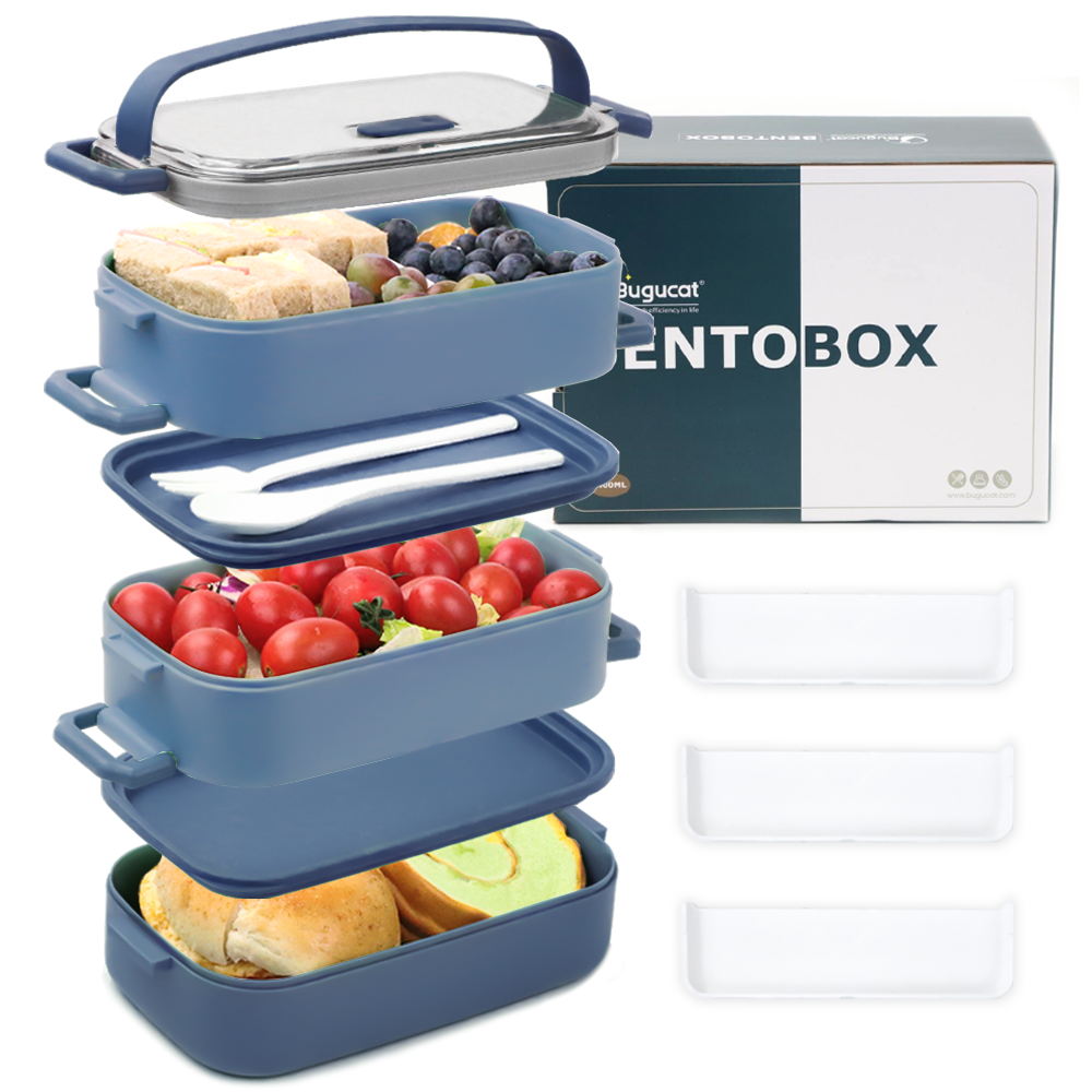 Lunch Box 2400ML, Bento Box Leak-Proof Dishwasher Microwave Safe BPA-Free