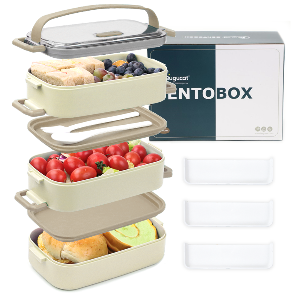 Lunch Box 2400ML, Bento Box Leak-Proof Dishwasher Microwave Safe BPA-Free