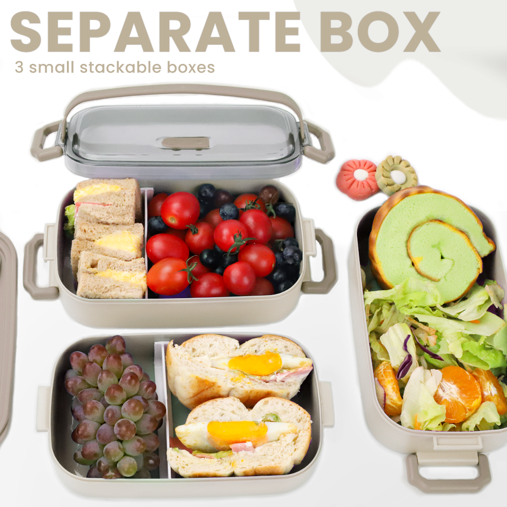 Lunch Box 2400ML, Bento Box Leak-Proof Dishwasher Microwave Safe BPA-Free