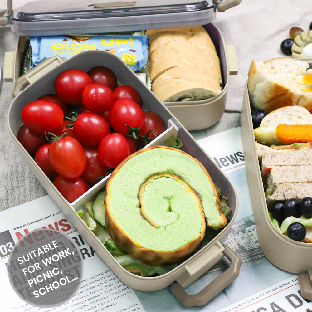 Lunch Box 2400ML, Bento Box Leak-Proof Dishwasher Microwave Safe BPA-Free