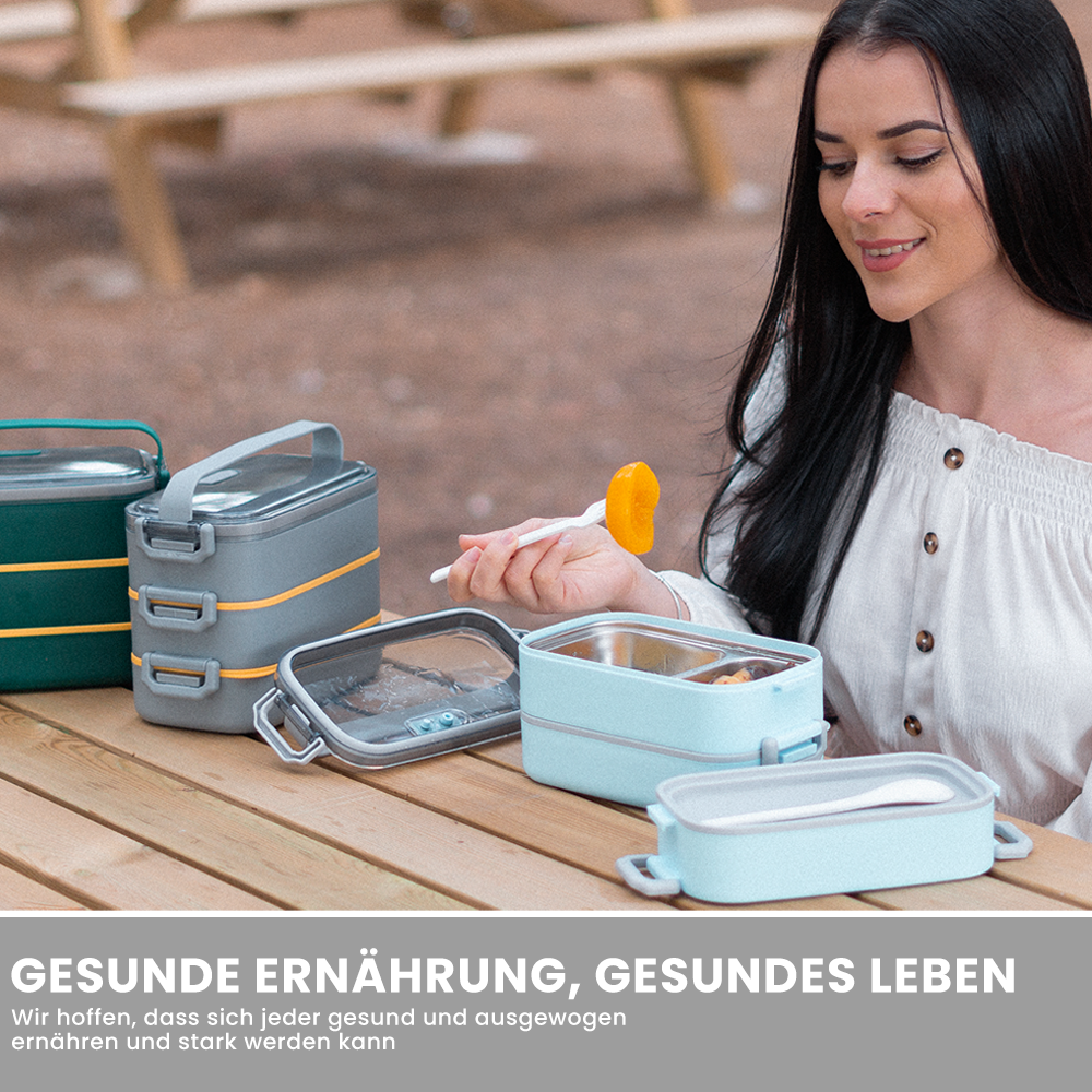 Lunch Box 2400ML, Bento Box Leak-Proof Dishwasher Microwave Safe BPA-Free