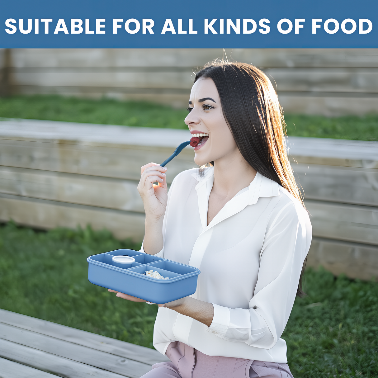 Lunch Box 1300ML,Kids Lunch Box Bento Boxes with 5+2 Compartments Cutlery,Leak-Proof