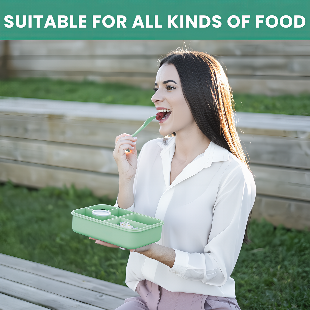 Lunch Box 1300ML,Kids Lunch Box Bento Boxes with 5+2 Compartments Cutlery,Leak-Proof