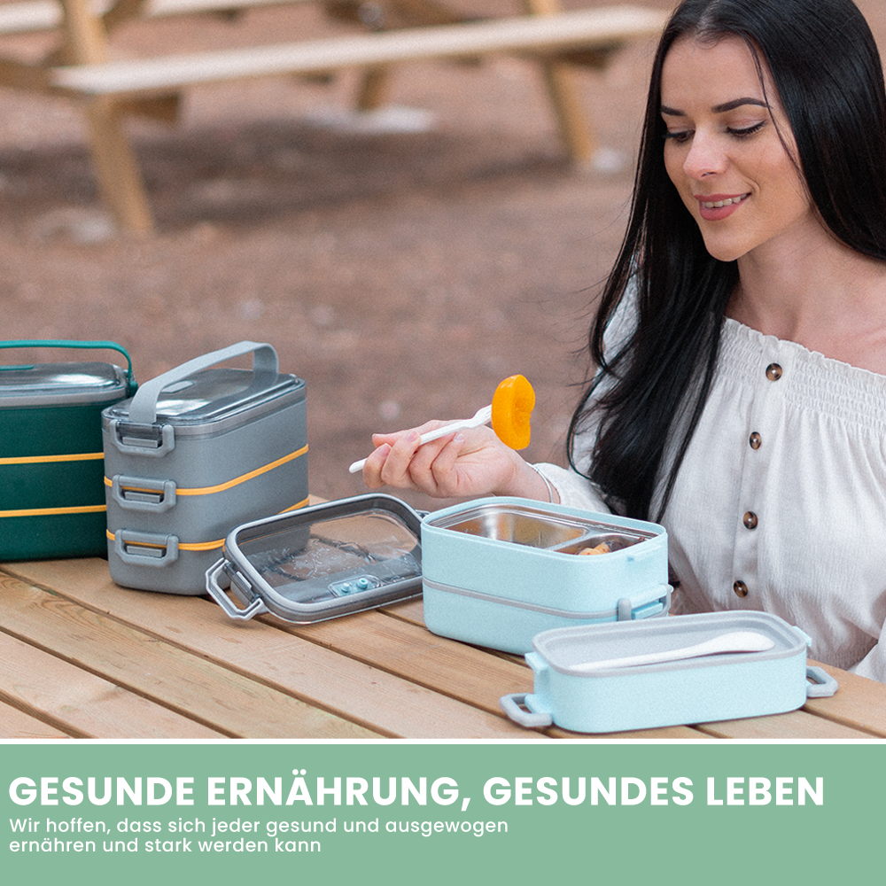 Lunch Box 2400ML, Bento Box Leak-Proof Dishwasher Microwave Safe BPA-Free