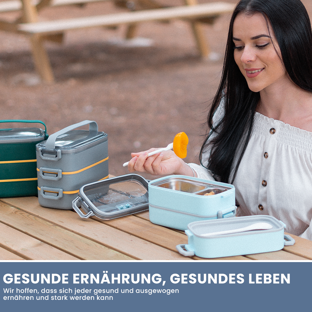 Lunch Box 2400ML, Bento Box Leak-Proof Dishwasher Microwave Safe BPA-Free