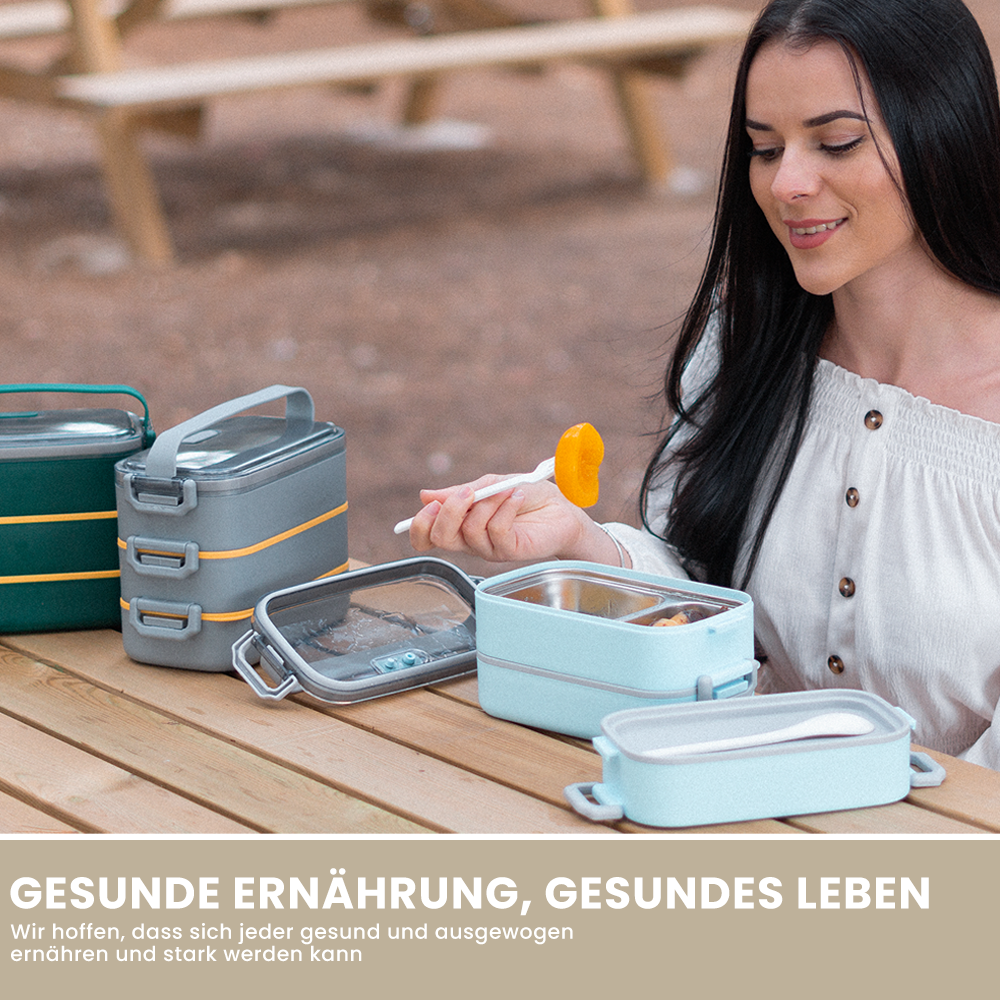 Lunch Box 2400ML, Bento Box Leak-Proof Dishwasher Microwave Safe BPA-Free