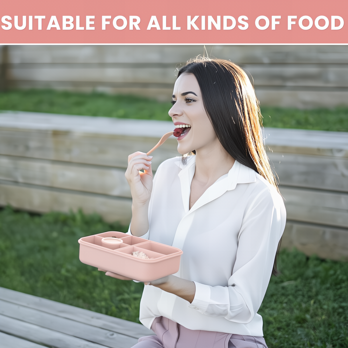 Bugucat Bento Lunch Box 1300ML with Bag - Leak-Proof with 5 Compartments,Cutlery for Kids and Adults