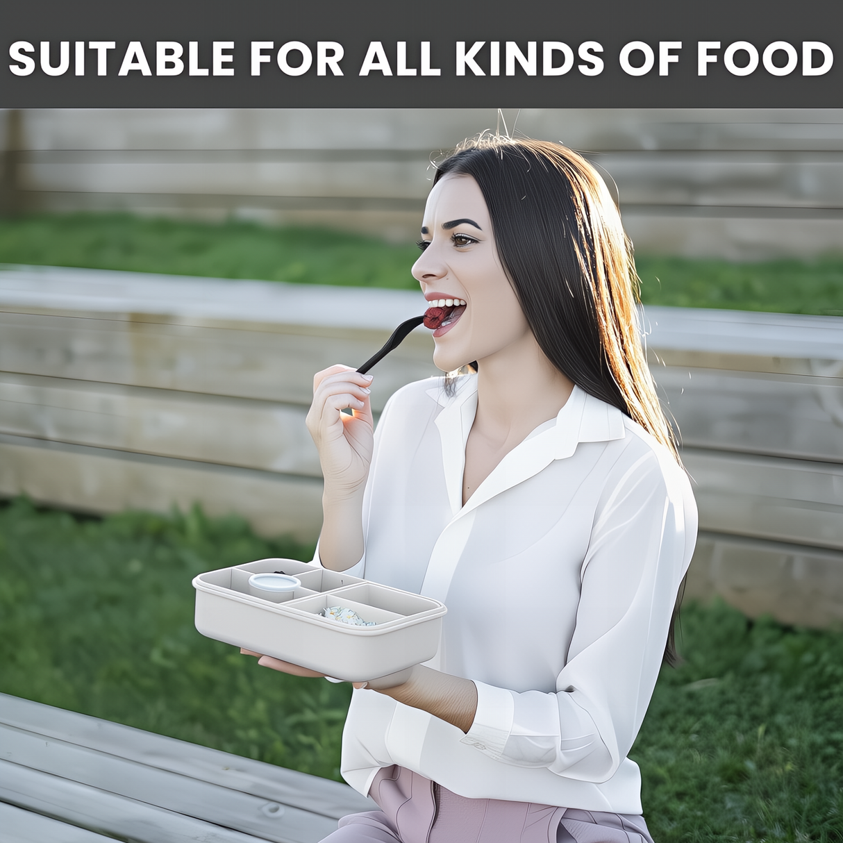 Bugucat Bento Lunch Box 1300ML with Bag - Leak-Proof with 5 Compartments,Cutlery for Kids and Adults