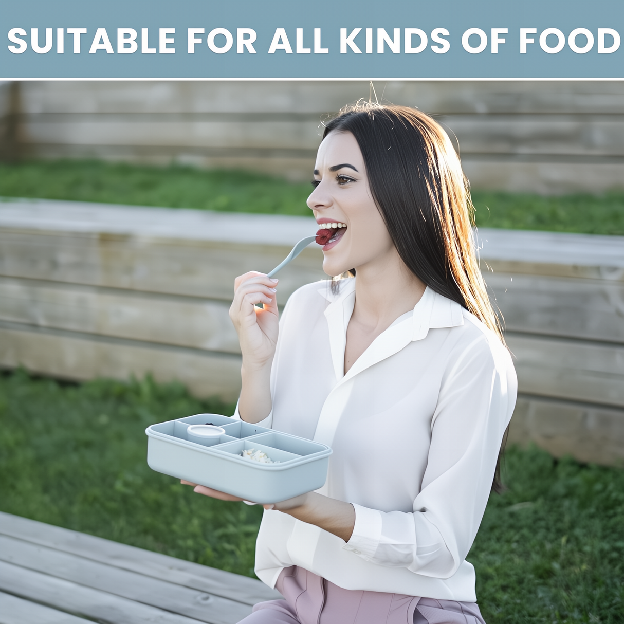 Bugucat Bento Lunch Box 1300ML with Bag - Leak-Proof with 5 Compartments,Cutlery for Kids and Adults