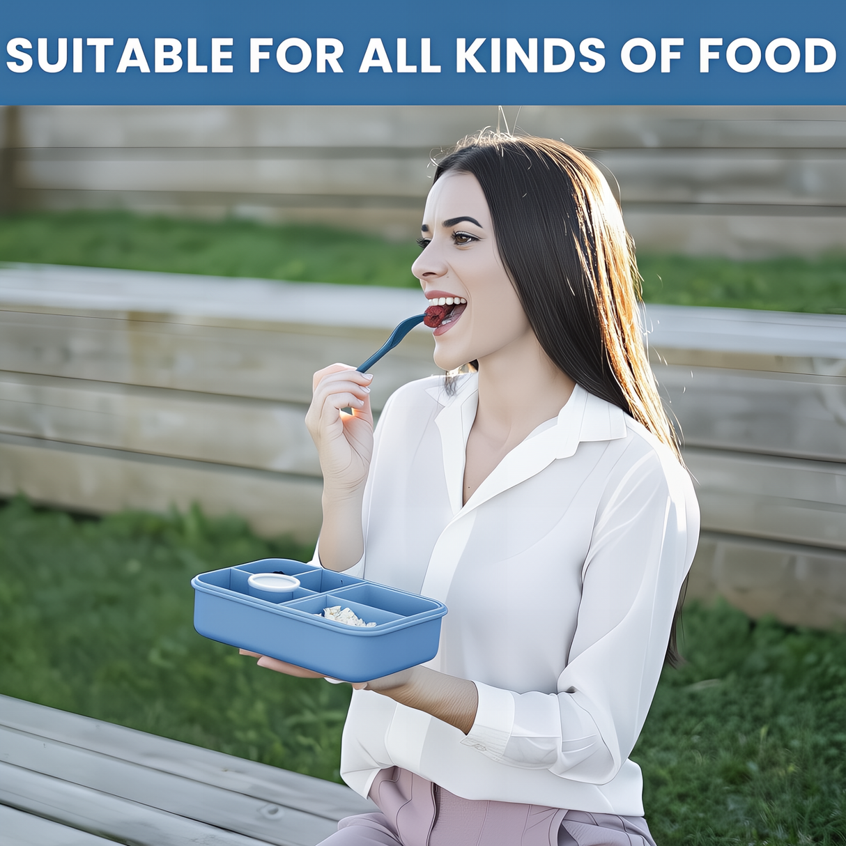 Bugucat Bento Lunch Box 1300ML with Bag - Leak-Proof with 5 Compartments,Cutlery for Kids and Adults