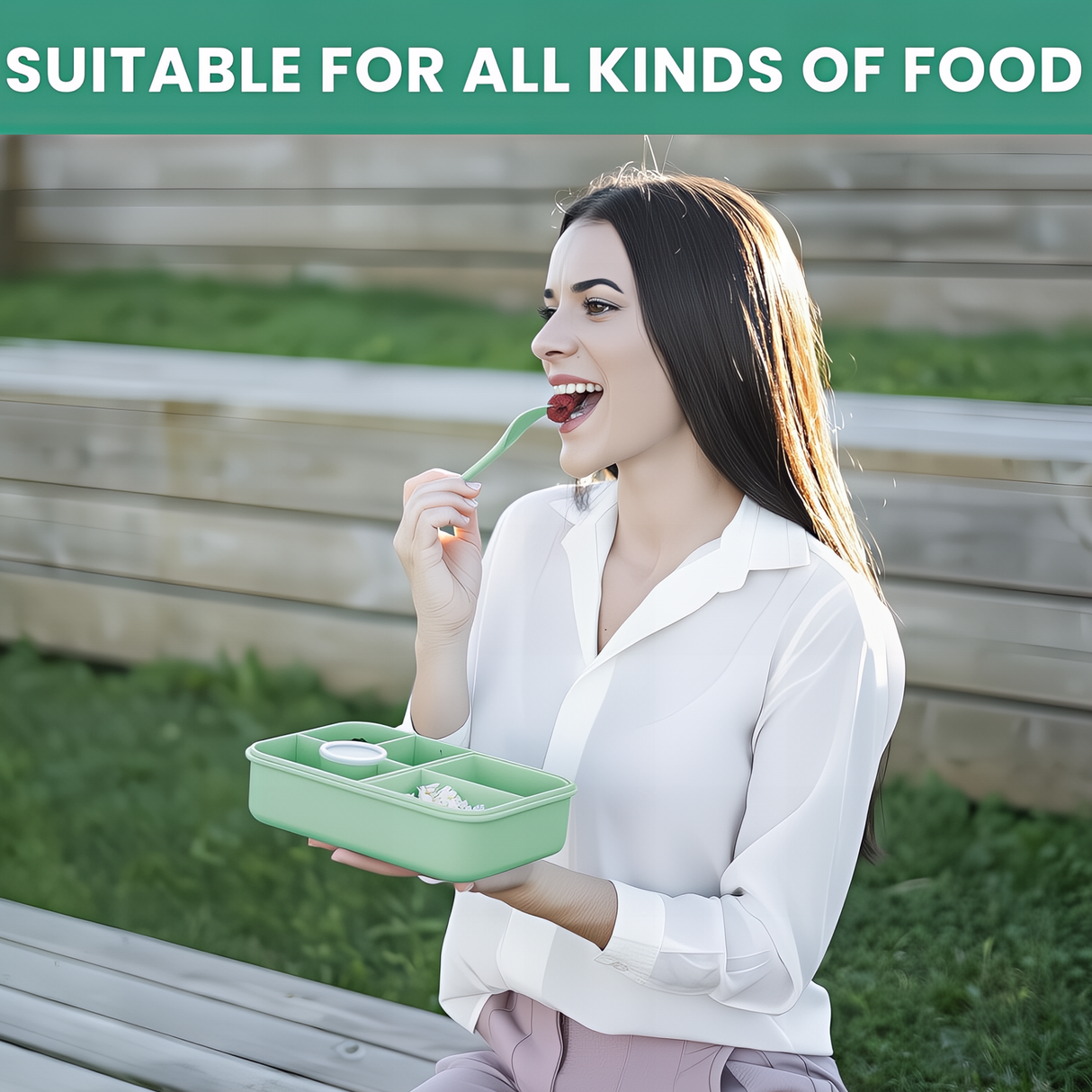 Bugucat Bento Lunch Box 1300ML with Bag - Leak-Proof with 5 Compartments,Cutlery for Kids and Adults