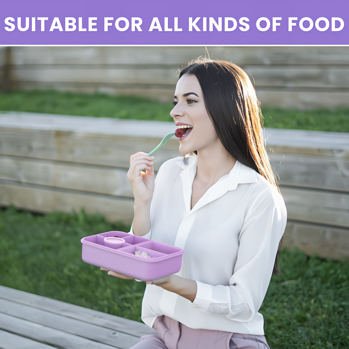 Bugucat Bento Lunch Box 1300ML with Bag - Leak-Proof with 5 Compartments,Cutlery for Kids and Adults