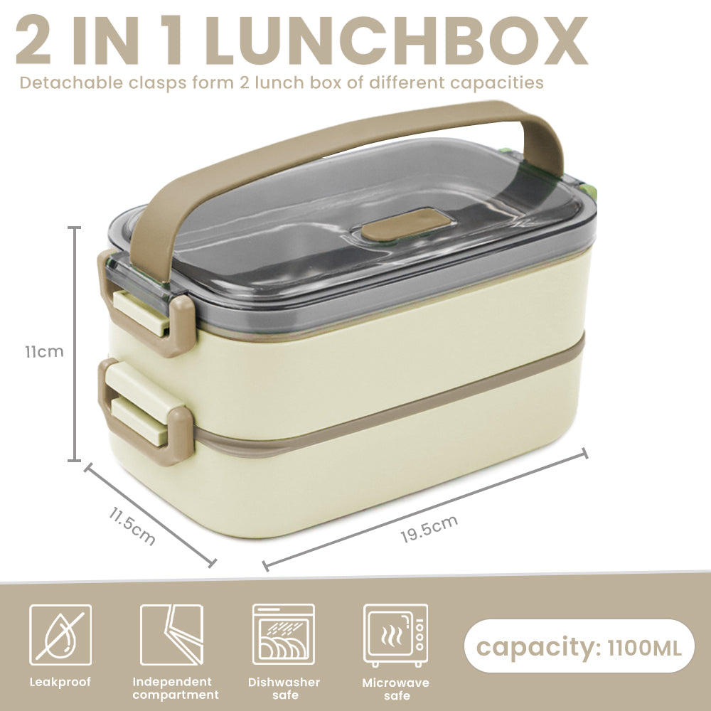 Lunch Box 304 Stainless Steel 1100ML,Bento Box Leak-Proof Dishwasher Microwave Safe