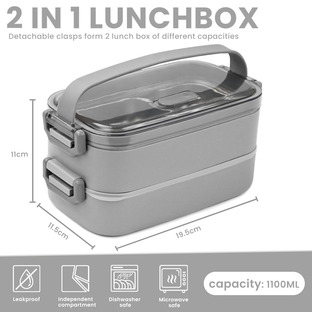 Lunch Box 304 Stainless Steel 1100ML,Bento Box Leak-Proof Dishwasher Microwave Safe