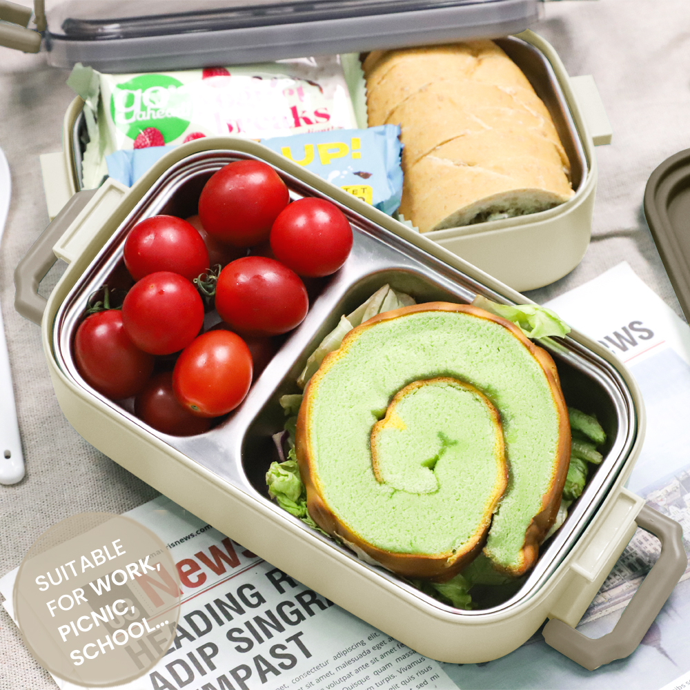 Lunch Box 304 Stainless Steel 1100ML,Bento Box Leak-Proof Dishwasher Microwave Safe