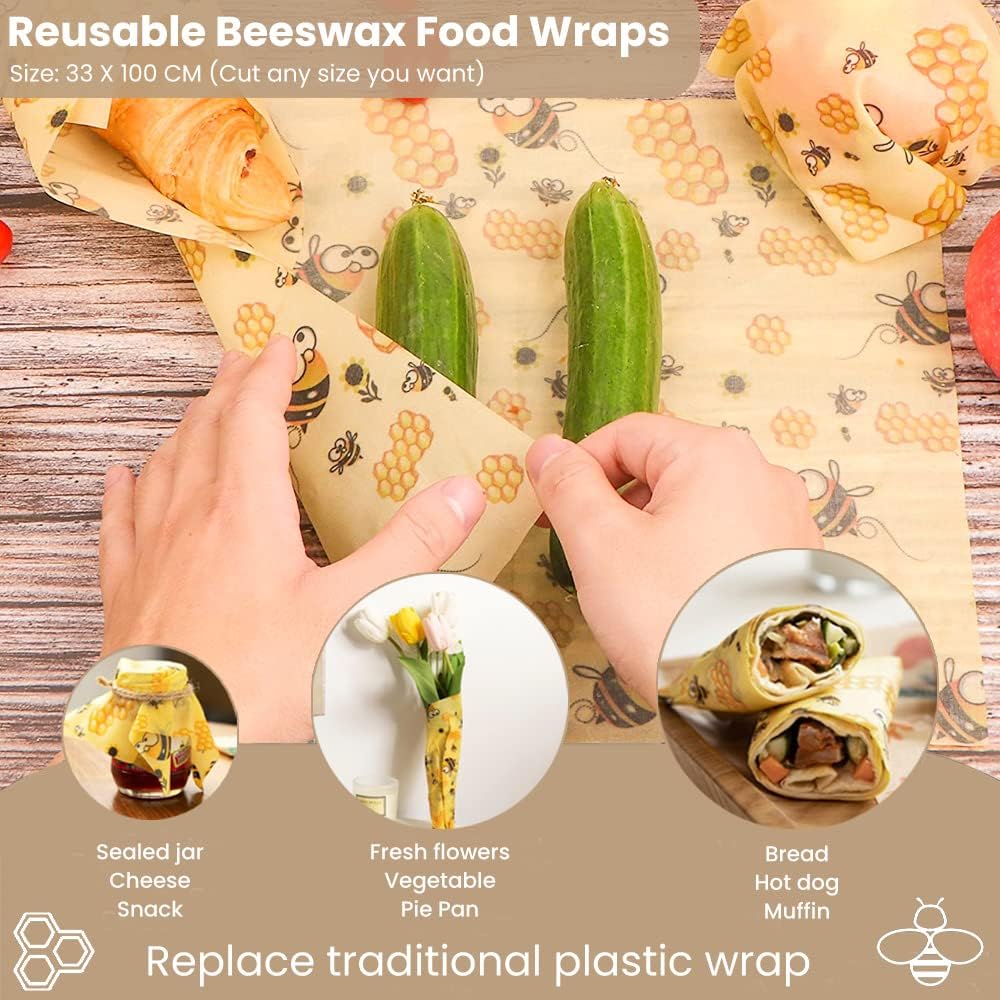 Beeswax wraps, organic wax paper, reusable beeswax cloths made from natural beeswax cotton