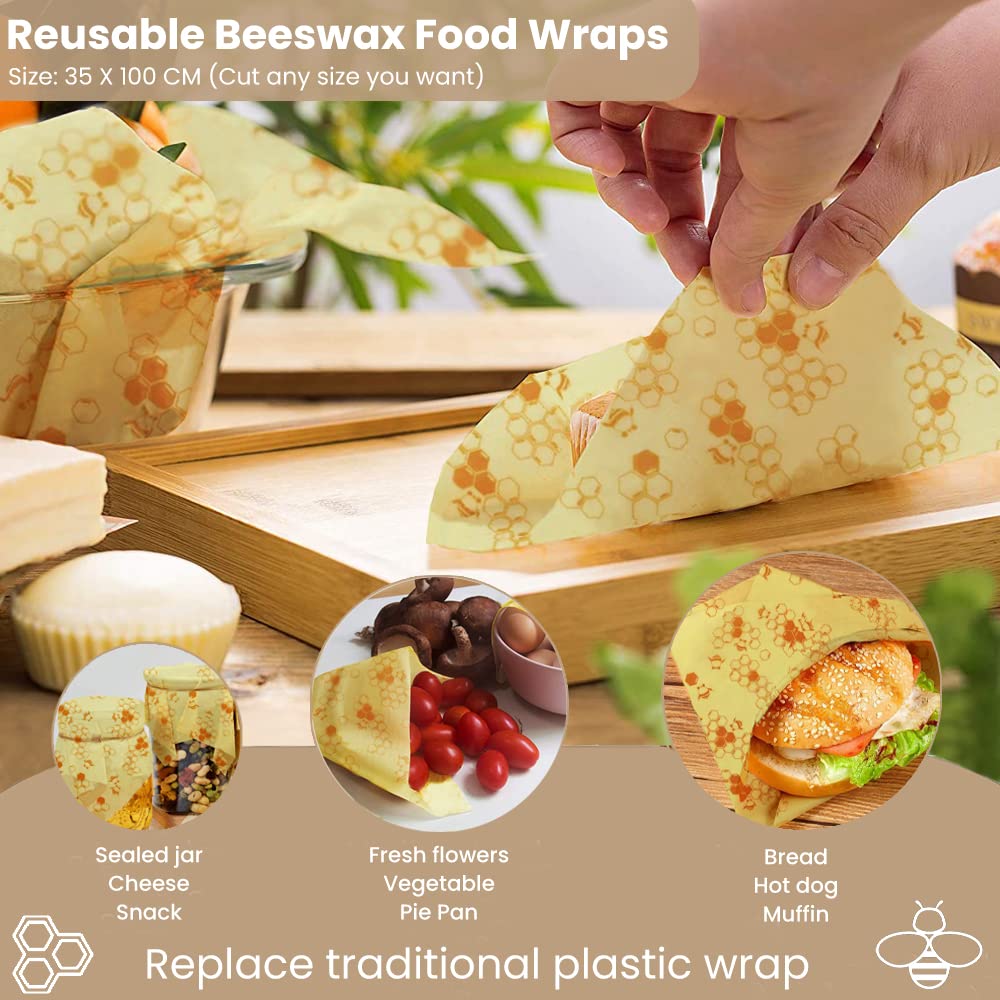Beeswax wraps, organic wax paper, reusable beeswax cloths made from natural beeswax cotton