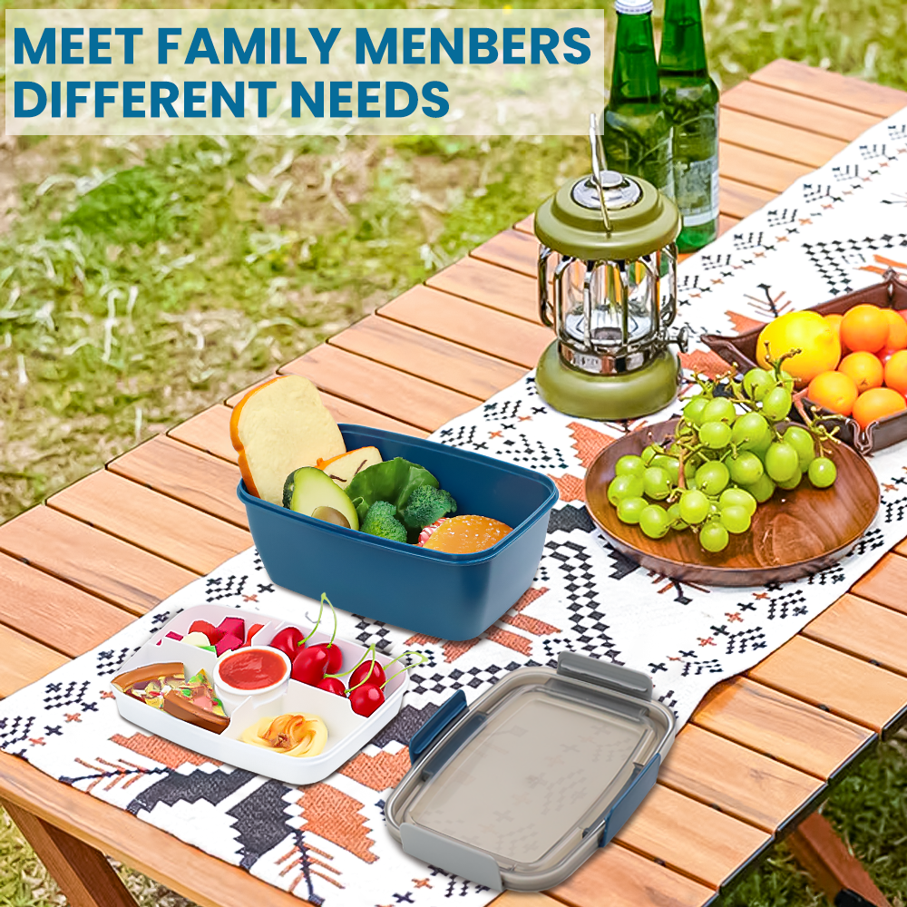 Salad Bowl 2000ML, Leak-Proof Bento Box Lunch Box  Dishwasher and Microwave Safe BPA-Free