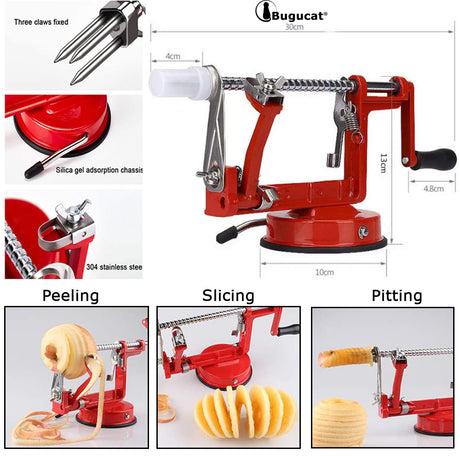 Apple Peeler, Professional Apple Slicer, Apple Peeler, Spiral Cutter, Apple Corer, Peeler, Potato Fruit Slicer, 3 in 1 Function, Premium Quality