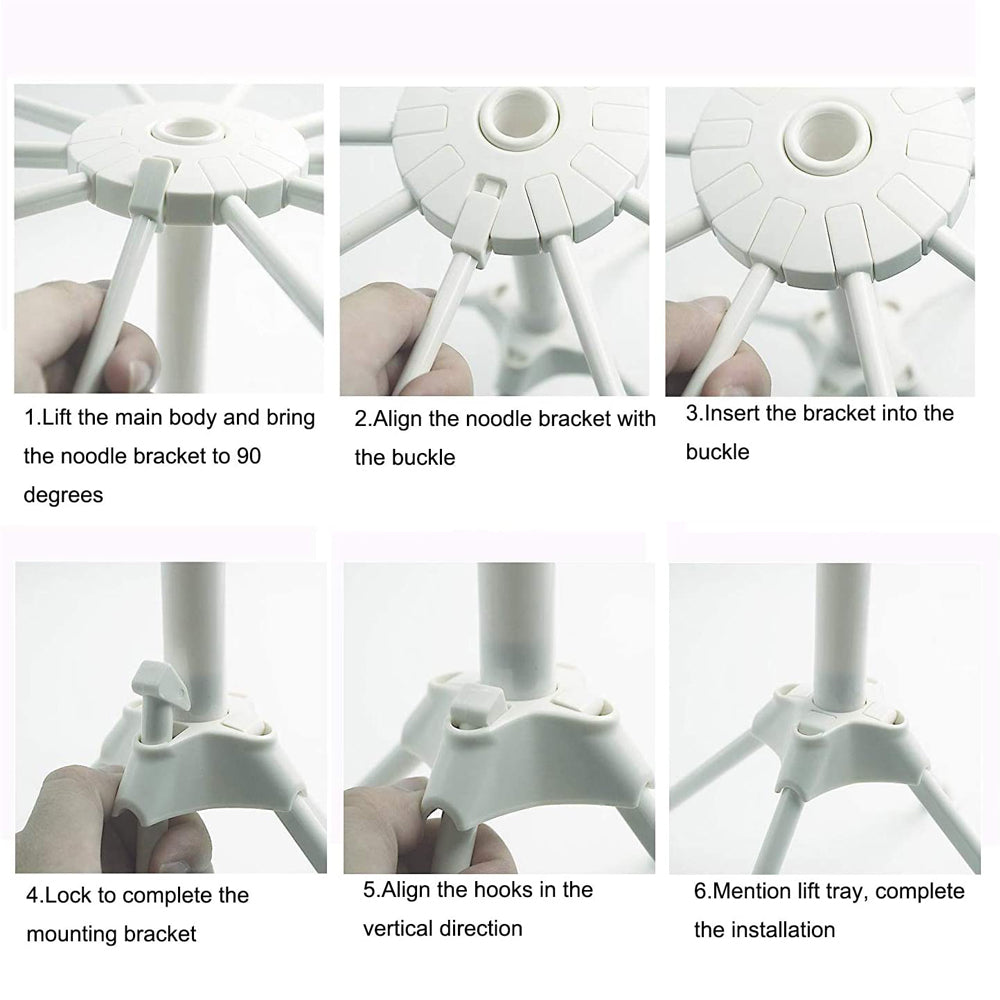 Pasta Drying Rack Noodle Stand with 10 Bar Handles Collapsible,Spaghetti Drying Rack,Spaghetti Household Noodle Dryer