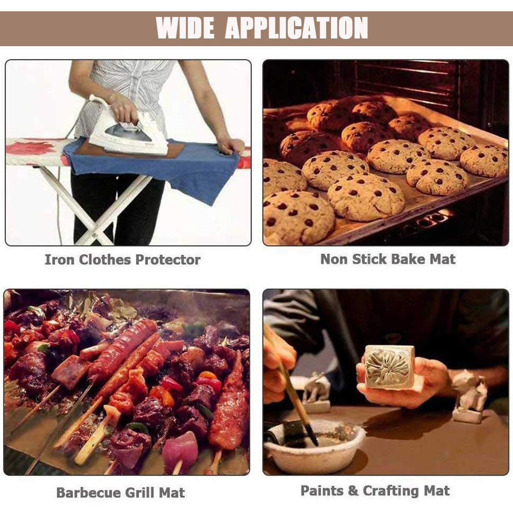 Bandeja para hornear reutilizable, paquete de 8, esteras para hornear de teflón PTFE, papel de transferencia resistente al calor