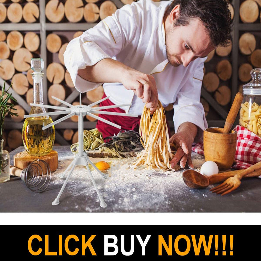 Pasta Drying Rack Noodle Stand with 10 Bar Handles Collapsible,Spaghetti Drying Rack,Spaghetti Household Noodle Dryer