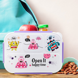 Bugucat Lunch Box Kids 1300ML,Bento Box with 4 Compartments and Spoon, Reusable Food Container Lunch Containers for School Work and Travel Microwave & Dishwasher & Freezer Safe, BPA-Free