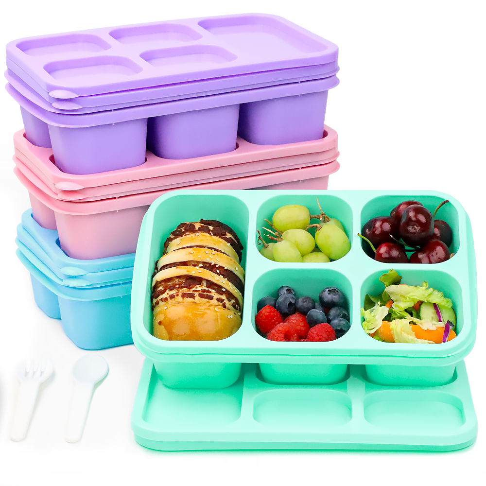 Bugucat Lunch Box 1600ML, 2 in 1 Bento Box Leak-Proof Lunch Containers