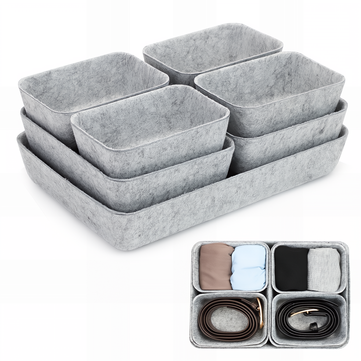 Bugucat Felt Drawer Organiser Stackable Desk Organiser Storage Boxes Organiser Kitchen