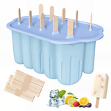 Silicone Ice Moulds, 10 Ice Lolly Moulds, Reusable Popsicle Moulds, BPA-Fre