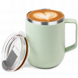 Coffee Mug To Go 500 ml, Thermal Mug, Stainless Steel Insulated Cup, Coffee Mug Thermal with Leak-Proof Cover and Handle