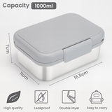 Bugucat Bento Lunch Box Stainless Steel Lunchbox 1000 ml, Leak-Proof Bento Box with Divider