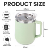 Coffee Mug To Go 500 ml, Thermal Mug, Stainless Steel Insulated Cup, Coffee Mug Thermal with Leak-Proof Cover and Handle