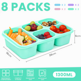 Bugucat Lunch Box 1300ML, Bento Box with 5 Compartments and Spoon, Kids Adult Food Container Lunch Containers for School Work and Travel, Microwave & Dishwasher Safe, BPA Free