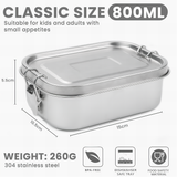 Stainless Steel Bento Lunch Box 800ML, Kids Lunch Box Bento Boxes