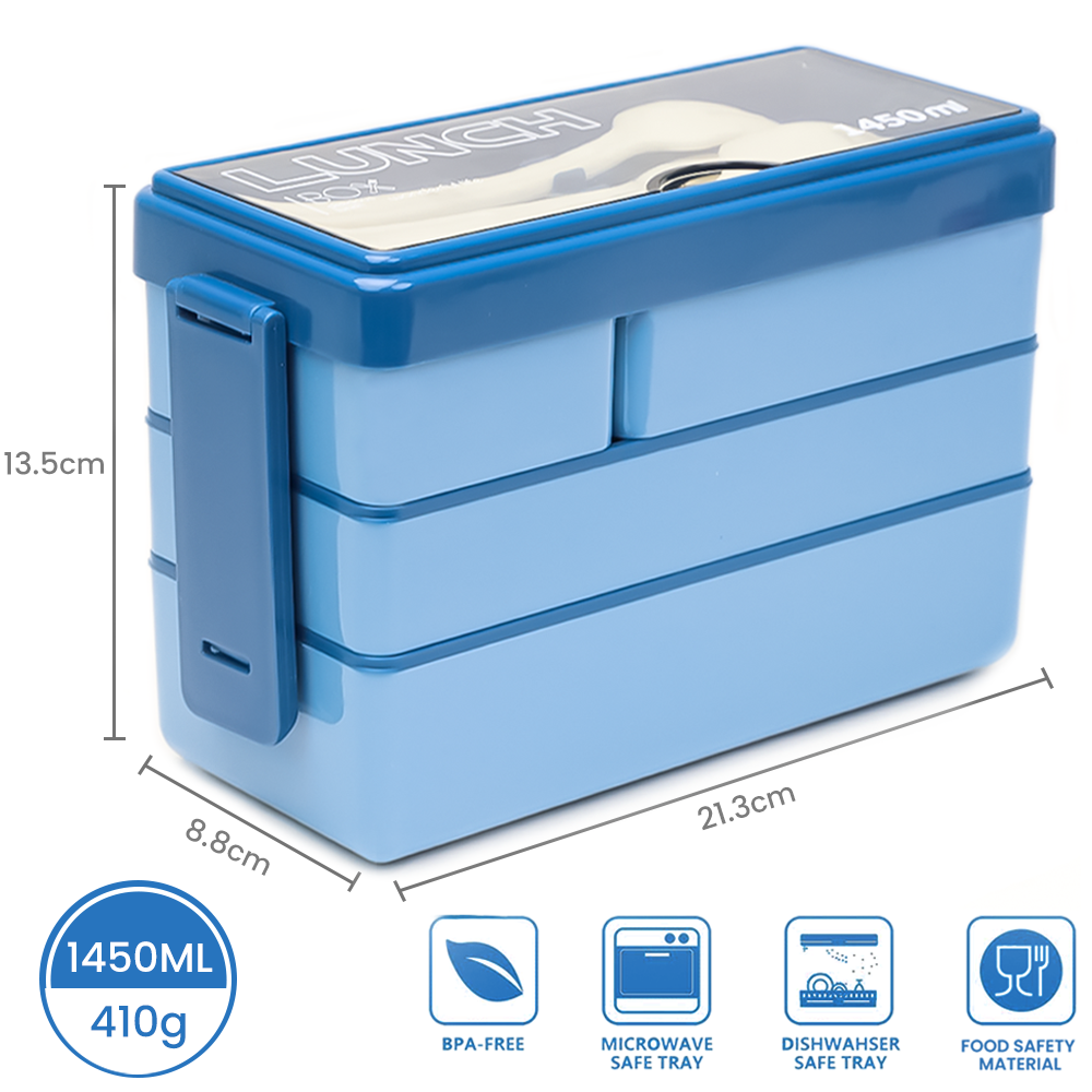 Lunch Box 1450ML, Bento Box Leak-Proof Dishwasher Microwave Safe BPA-Free