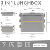 Lunch Box 304 Stainless Steel  1700ML,Bento Box Leak-Proof Dishwasher Microwave Safe