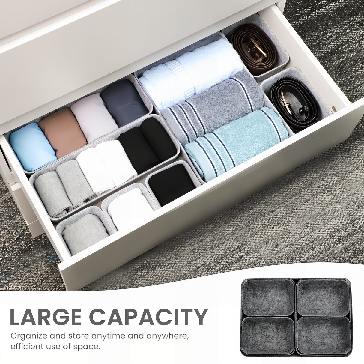 Bugucat Felt Drawer Organiser Stackable Desk Organiser Storage Boxes Organiser Kitchen