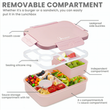 Bugucat Bento Lunch Box 1300ML,Kids Lunch Box Bento Boxes with 4 Compartments Cutlery,Leak-Proof Lunchbox Snack Boxes for Kids Adult,Kids Lunch Box with Compartments for School Kindergarten Office