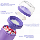 Cereal Cup to Go 520 ml + 250 ml, Practical Yoghurt Cup with Spoon, Leak-Proof Cereal Cup with Sauce Box