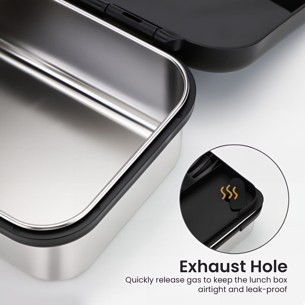Bugucat Bento Lunch Box Stainless Steel Lunchbox 1000 ml, Leak-Proof Bento Box with Divider