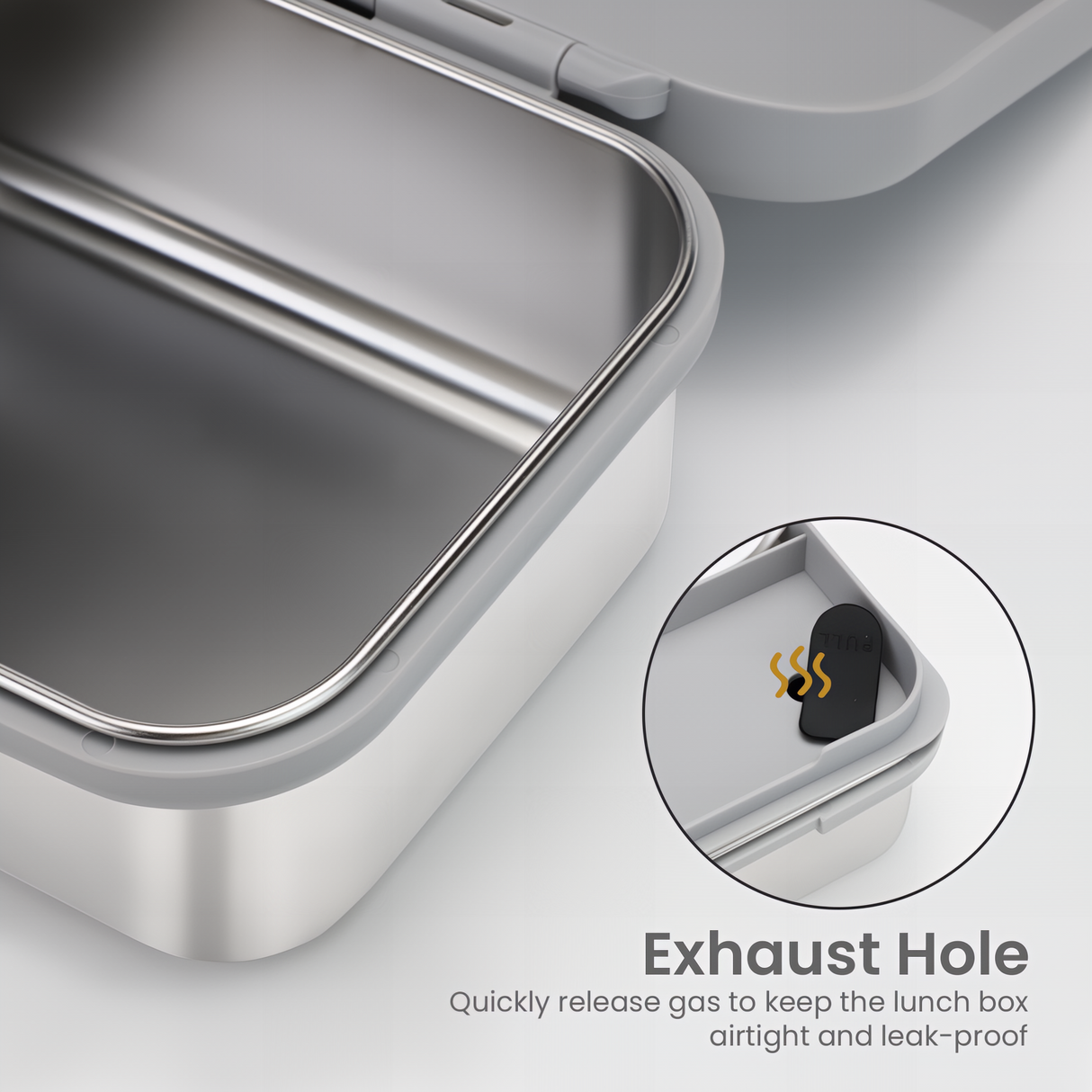 Bugucat Bento Lunch Box Stainless Steel Lunchbox 1000 ml, Leak-Proof Bento Box with Divider