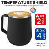 Coffee Mug To Go 500 ml, Thermal Mug, Stainless Steel Insulated Cup, Coffee Mug Thermal with Leak-Proof Cover and Handle