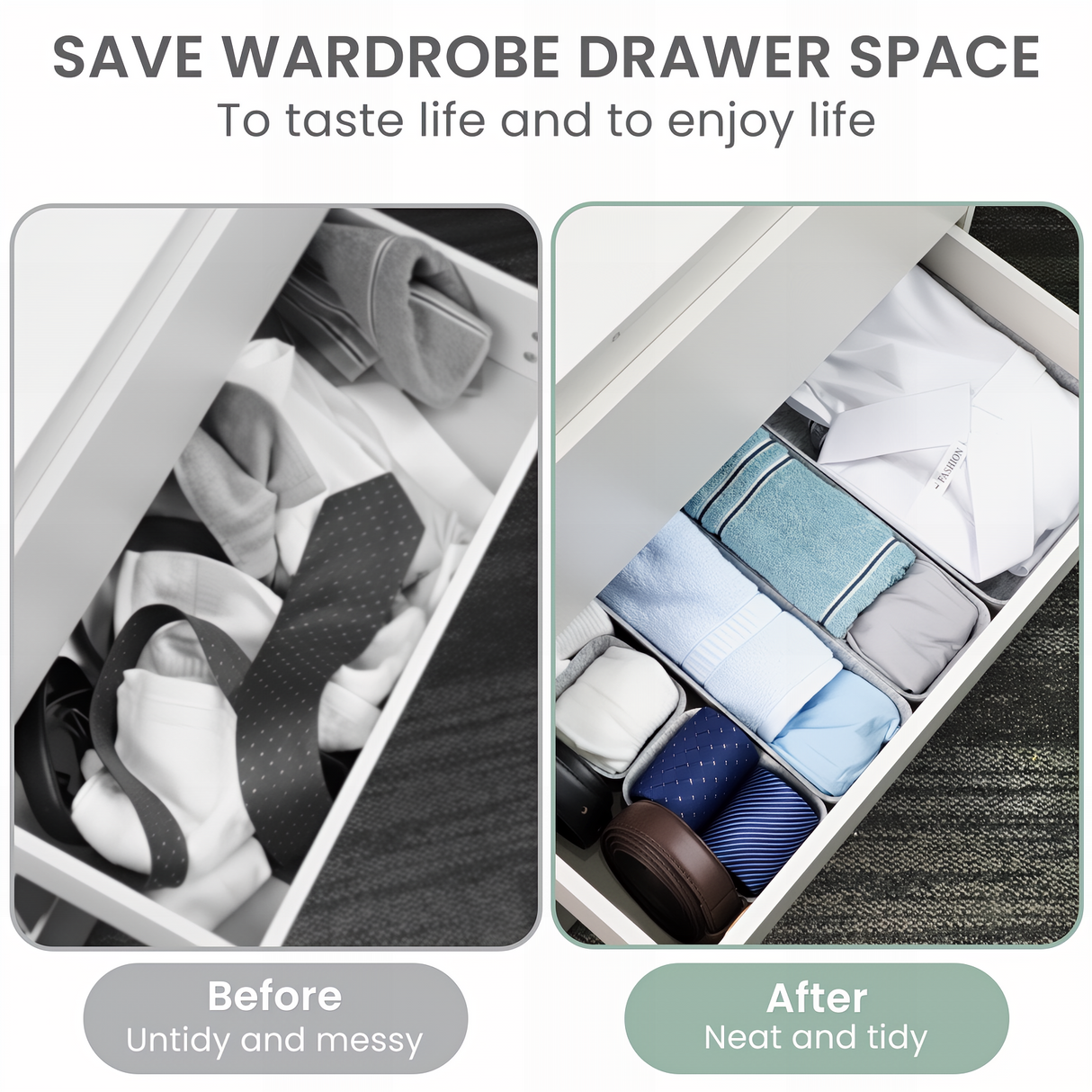 Bugucat Felt Drawer Organiser Stackable Desk Organiser Storage Boxes Organiser Kitchen