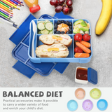 Bugucat Bento Lunch Box 1330ML 12 PCS,Kids Lunch Box Bento Boxes with 6 Compartments Cutlery,Leak Proof Lunchbox Snack Boxes for Kids Adult,Kids Lunch Box with Compartments for Kindergarten