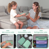 Bugucat Bento Lunch Box 1300ML - Leak-Proof with 4 Compartments, Cutlery for Kids and Adults