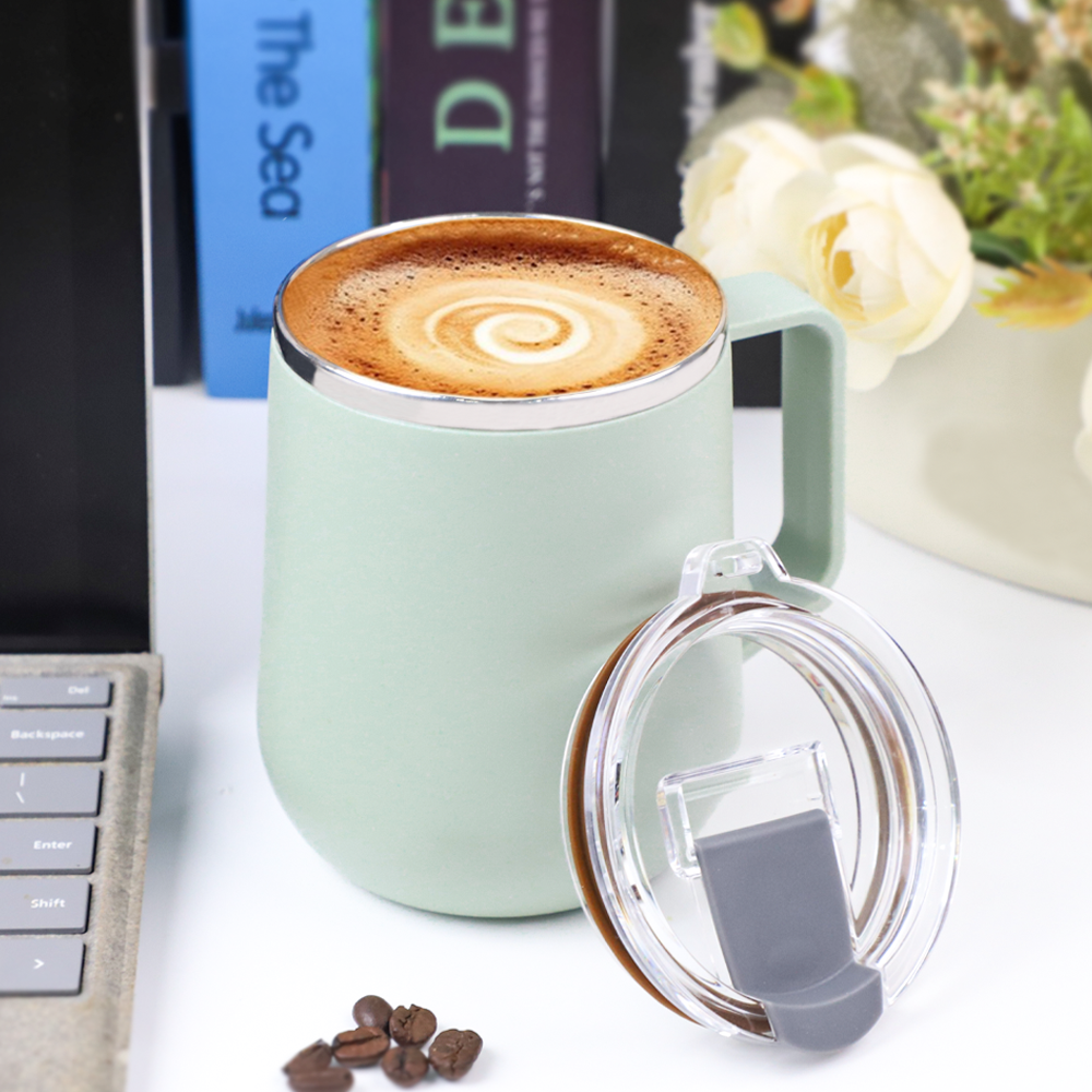 Coffee Mug To Go 500 ml, Thermal Mug, Stainless Steel Insulated Cup, Coffee Mug Thermal with Leak-Proof Cover and Handle
