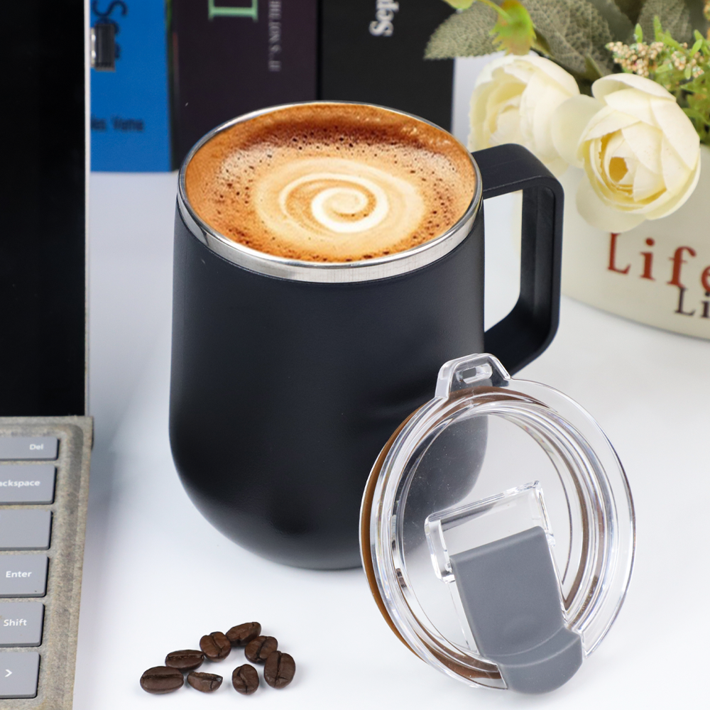 Coffee Mug To Go 500 ml, Thermal Mug, Stainless Steel Insulated Cup, Coffee Mug Thermal with Leak-Proof Cover and Handle